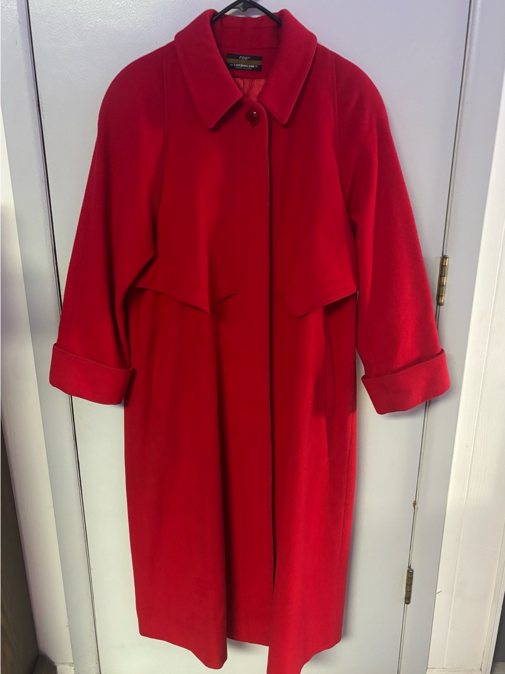 London Fog Bright Red Wool Coat